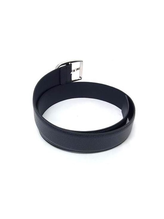 Gucci Leather Silver 85 34 Dark Navy Belt